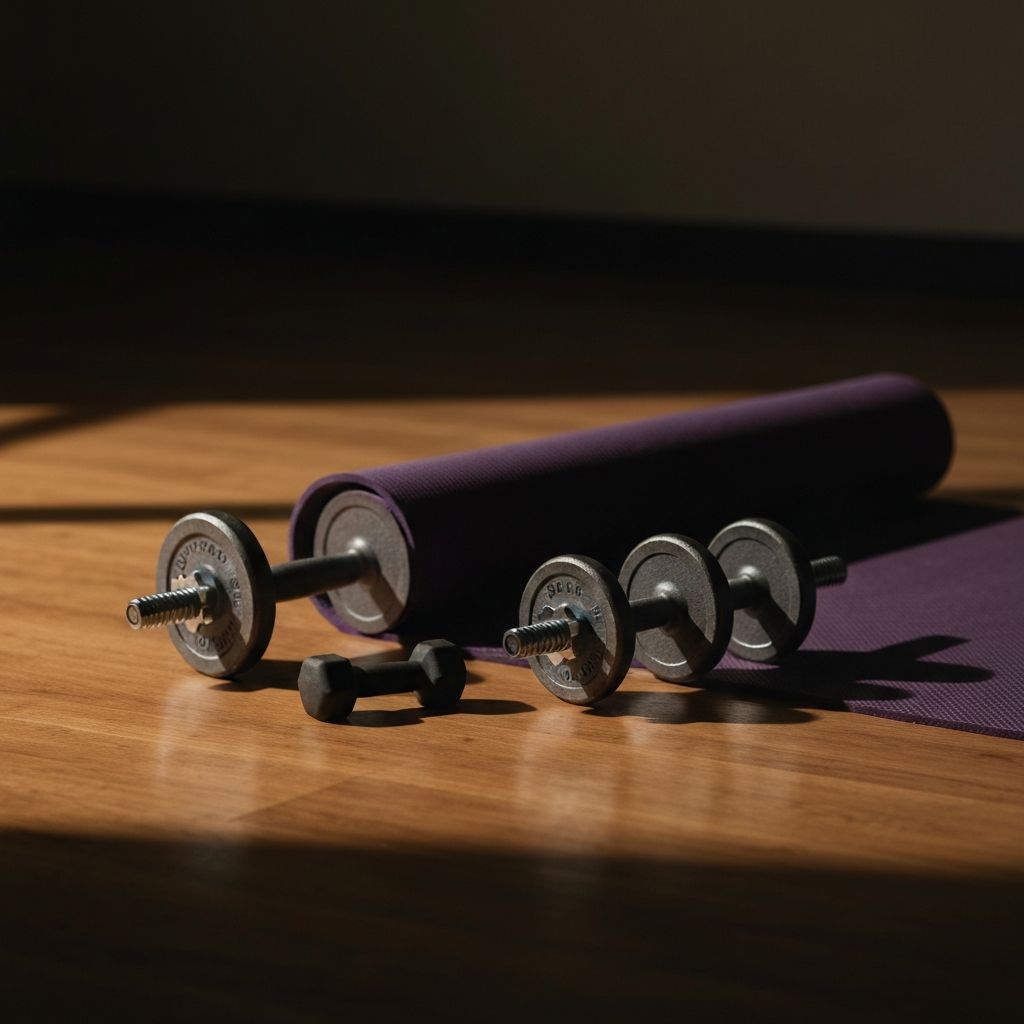 Cvičovacia výbava a pohoda - minimalista nastavenie zdôrazňujúce pohodu a pohyb